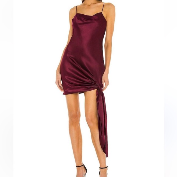 cinq a sept burgundy dress Cinq  Sept Fatima Ruffled Midi Dress - Burgundy Plum